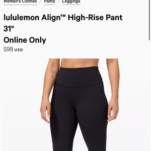 Lululemon Align High Rise Pant